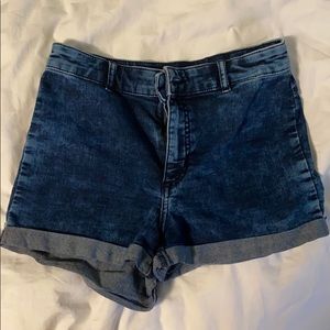 High waisted denim shorts